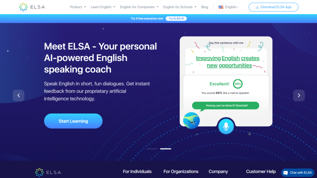 ELSA Speak Home Page