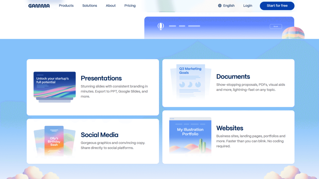Gamma Ai for Presentations