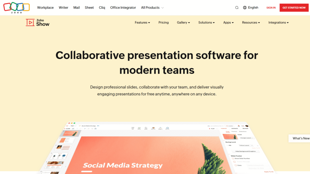 Zoho Show for Presentations