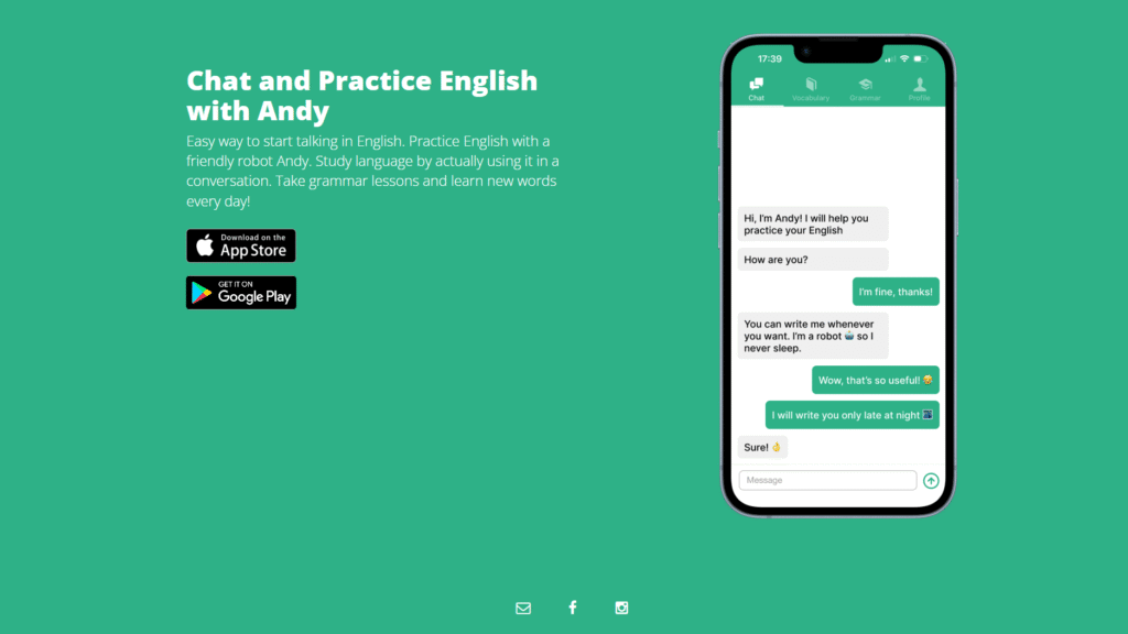Andy English Bot Home