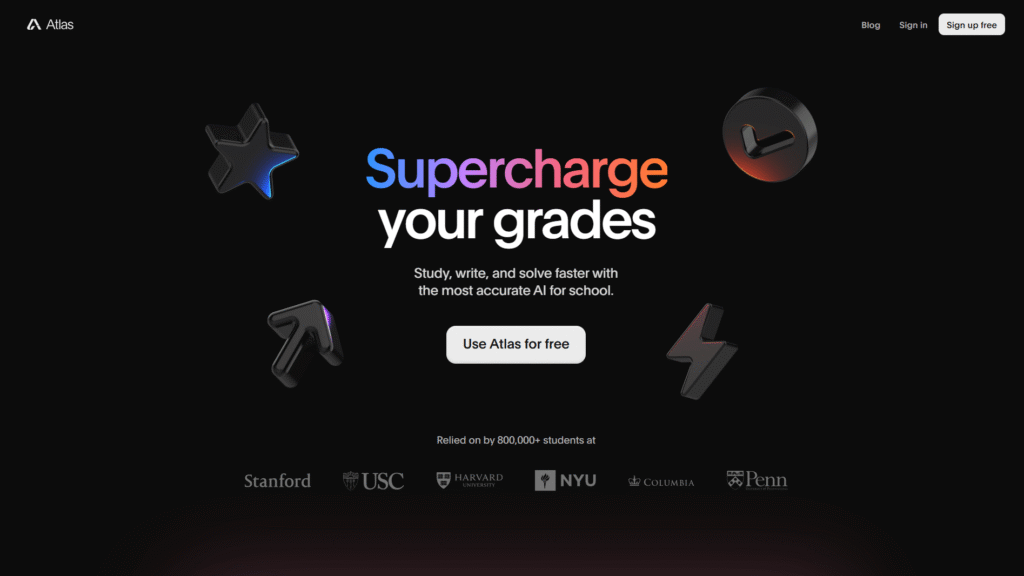 Atlas School AI Homepage