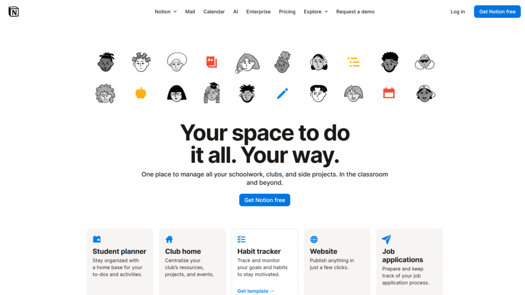 Notion AI Homepage
