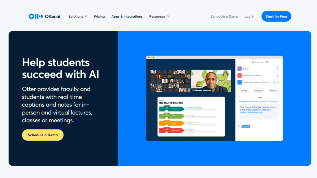 Otter.AI Homepage