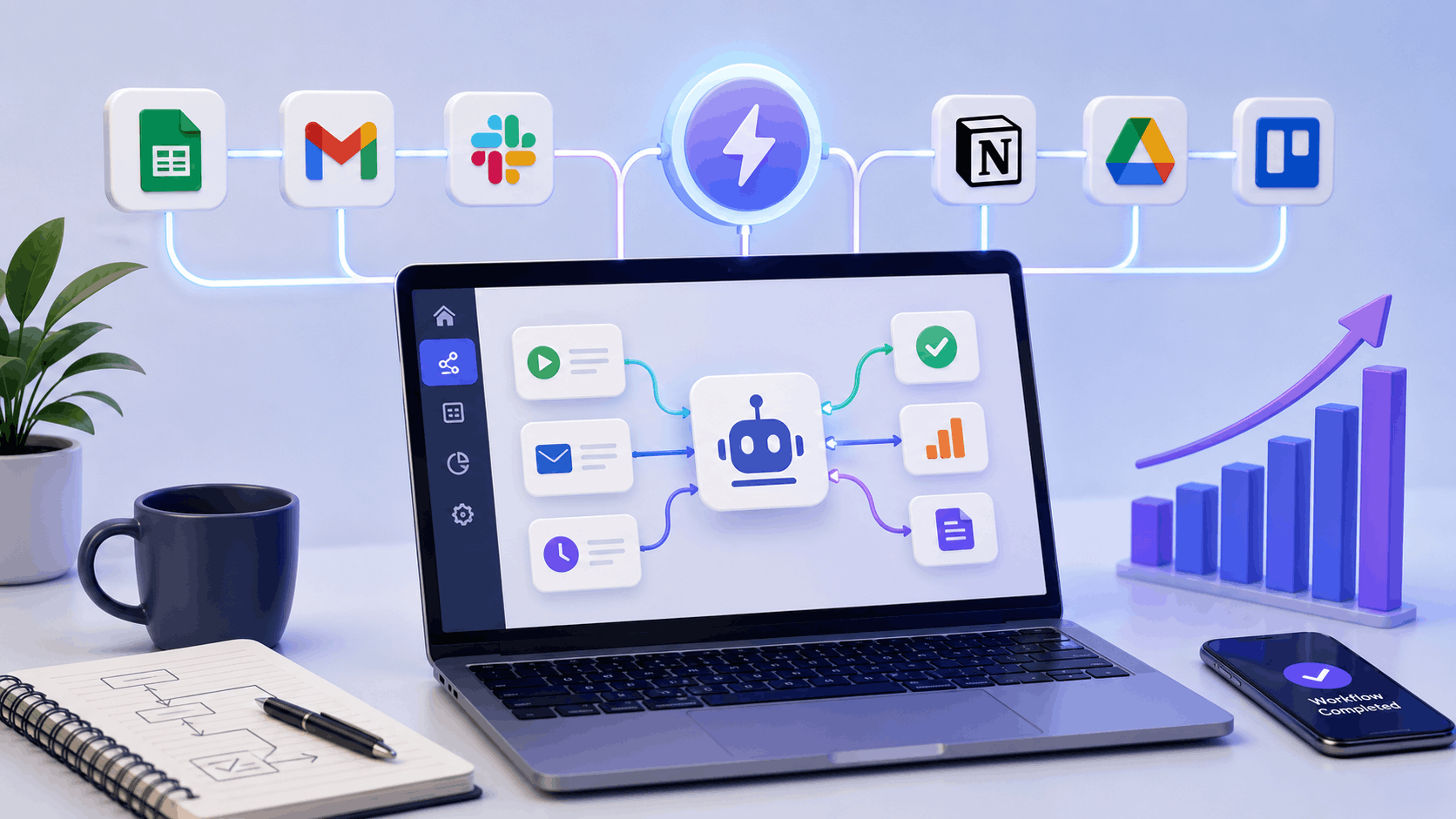 AI workflow automation tools illustration