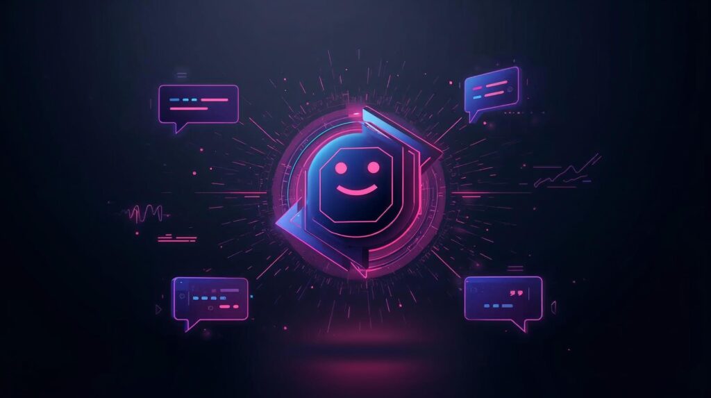 AI chatbots for communication illustrated through modern chatbot and conversation flow