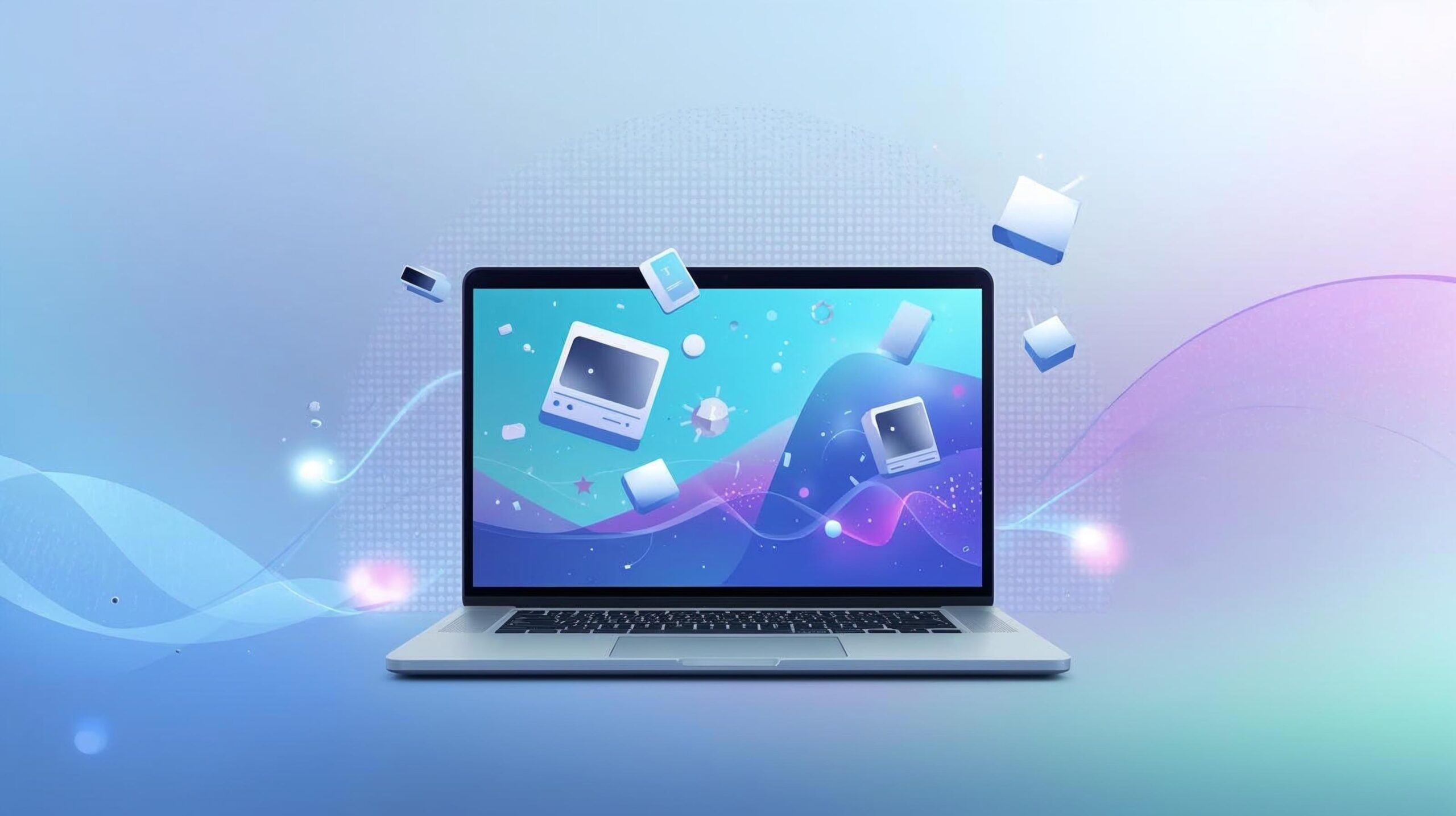 AI powered video editing on a laptop screen with automated video elements and smart visuals