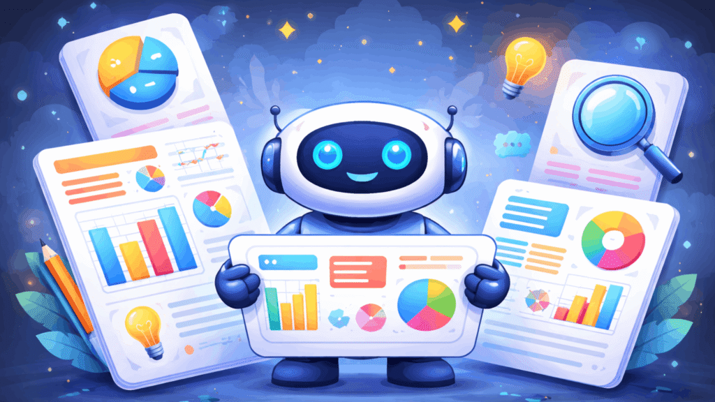 AI infographic generator creating data visualization charts and reports