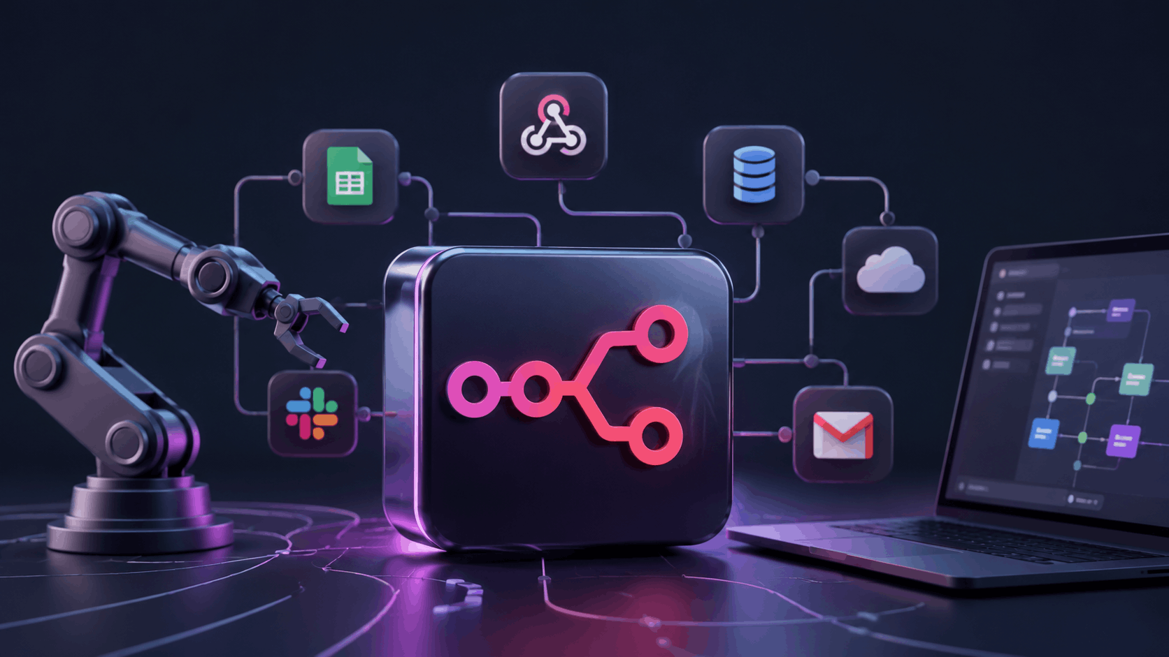 n8n workflow automation illustration